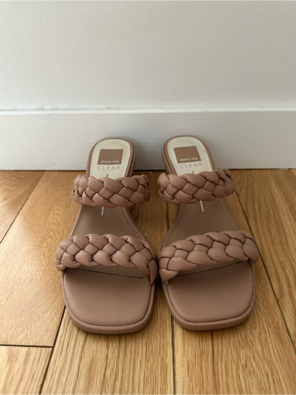 Dolce Vita Clear Ronin Women's Braided Slide Sandals in Blush
